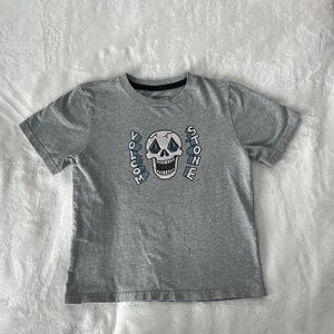 Volcom Gray Short Sleeve Tee with Graphic Design